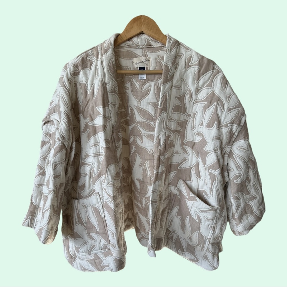 NWOT Universal Thread Cotton Beige Cream Quilted Open Jacket One Size